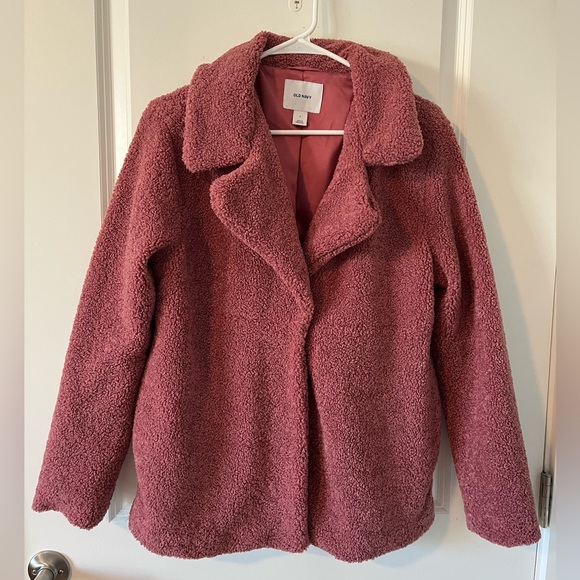 Old Navy Jackets & Blazers - Old Navy Pink Teddy Fuzzy Coat